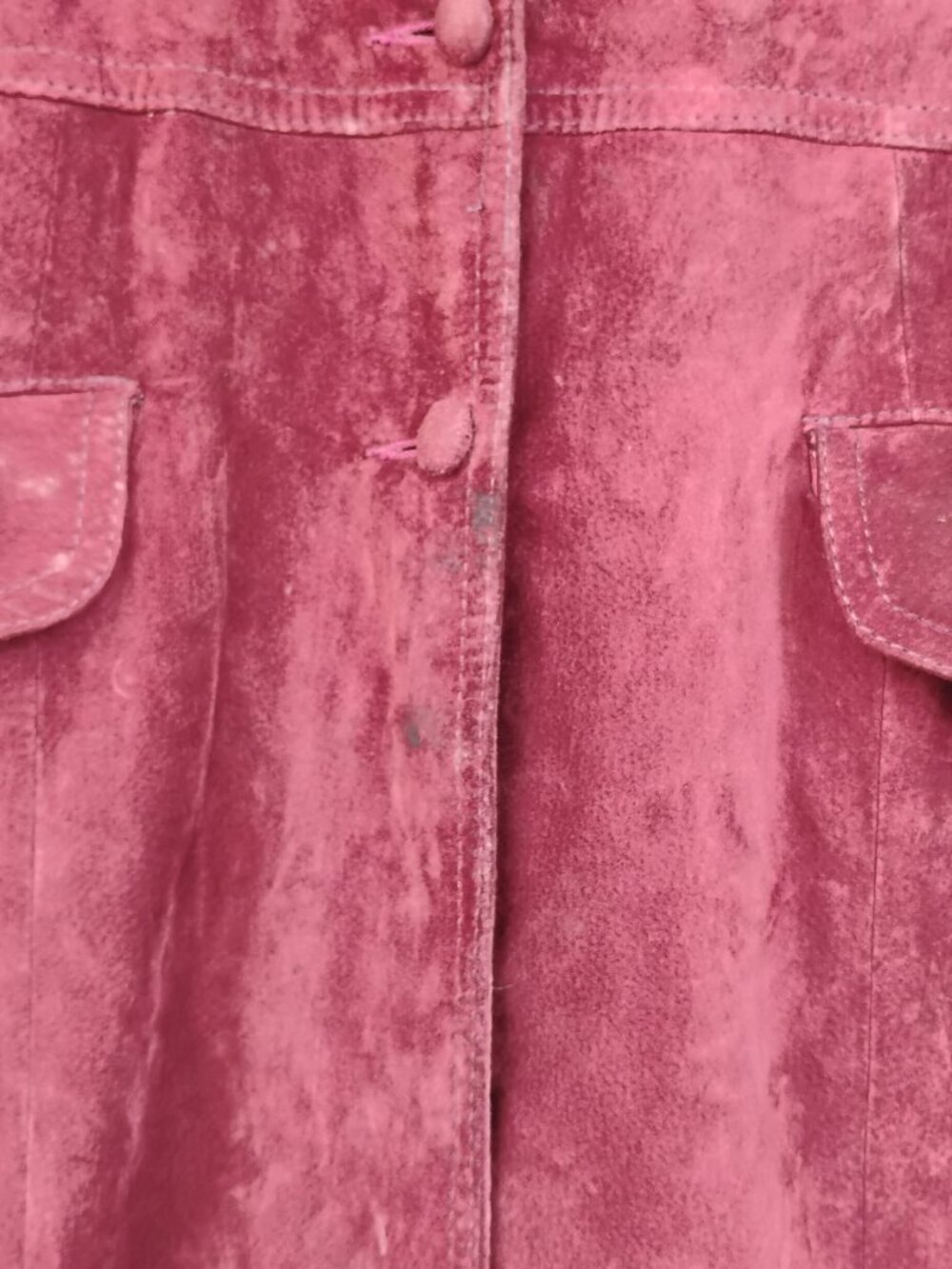 Marquis of London Women’s Vintage Suede Burgundy Long Jacket Size 6-8 - Picture 8 of 14